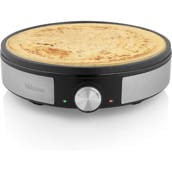 Млинниця Tristar BP-2638 - Діаметр 30 см - У комплекті аксесуари - Термостат - Нержавіюча сталь - чорний 1200 Вт Лита алюмінієва п