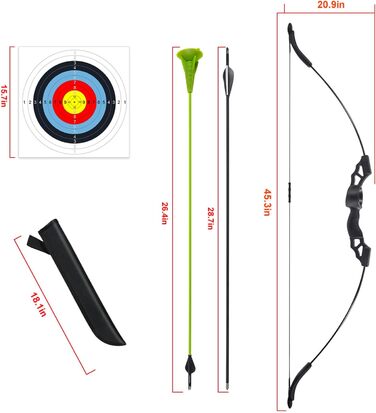 Набір лука та стріл VALYPANOR для юніорів – тренувальний лук 18 фунтів з аксесуарами