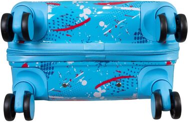 Валіза-тролей Cespara з твердим корпусом для ручної поклажі, з сучасним малюнком - колір світло-блакитний - розмір M