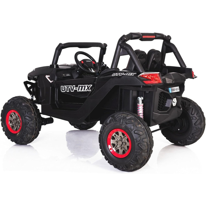 Дитячий електромобіль 12В 2-місний, NEW RSX електричний баггі для дітей, чорний, з пультом дистанційного керування 2,4 ГГц, 36 міс