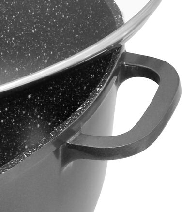 Жаровня Stoneline Gourmet, овальна, 38,8 x 26,3 см, 8 л, з кришкою з ароматизованого скла для дозованого додавання рідини, з литог