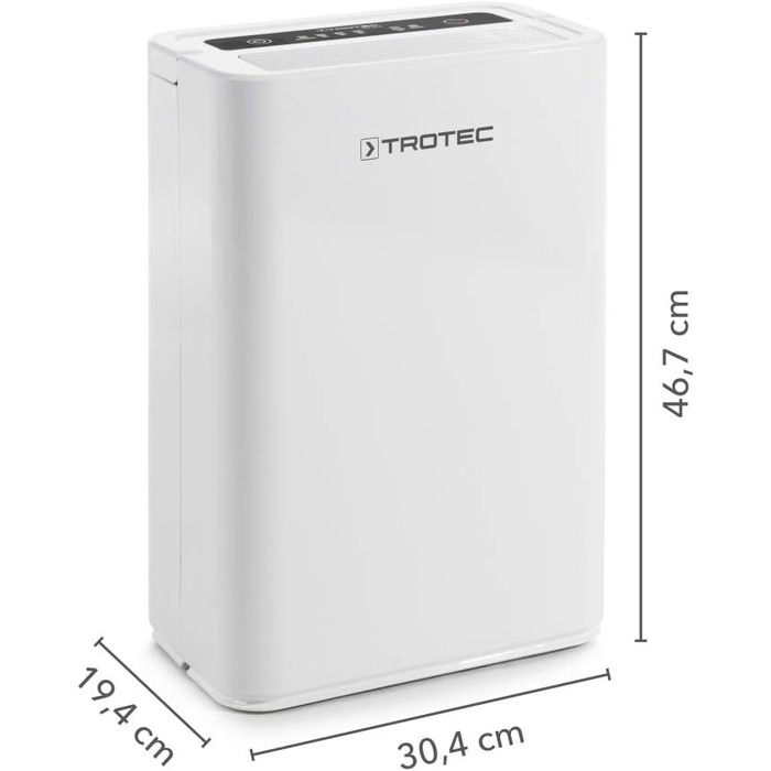 Осушувач електричний TROTEC TTK 72 E продуктивність 16 л/добу площа 50 м / 125 м з автовідключенням для квартири та спальні