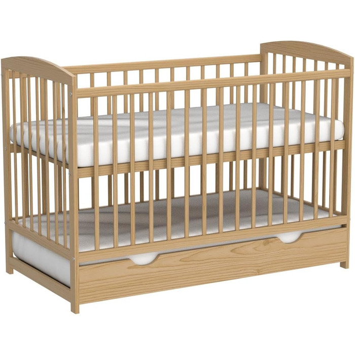 Дитяче ліжечко/спальне місце Love For Sleep 120x60 см з пінопластовим матрацом, дитяче ліжко Jacob з сосни, дерев&39яне дитяче ліжко - Дитяче ліжко, трансформоване ліжечко/дитяче ліжко