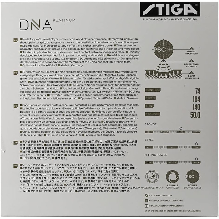 Накладка для настільного тенісу Stiga DNA Platinum H 2.1 мм червона