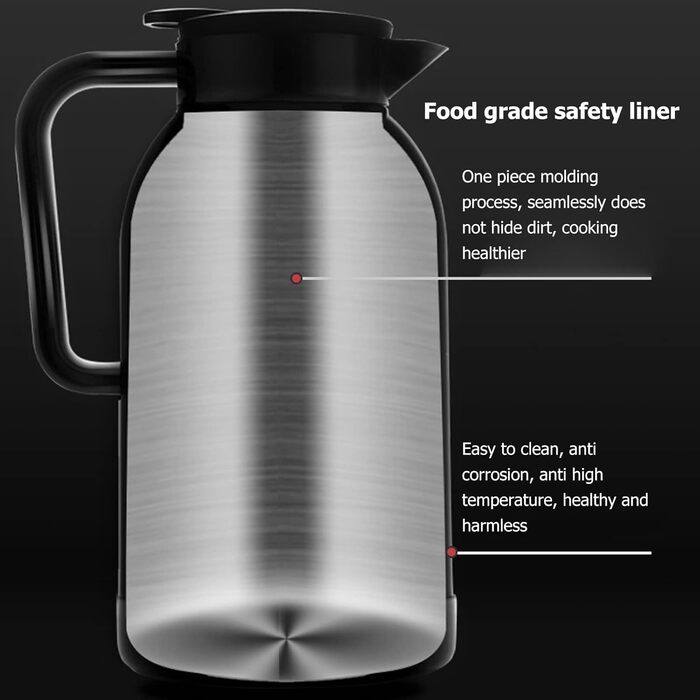 Портативна автомобільна кружка з підігрівом Topiky, чайник з нержавіючої сталі для електромобілів, 1300 мл ізольована, з підігріво