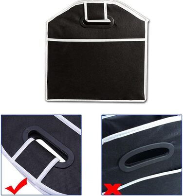 Органайзер для багажника, складаний контейнер для зберігання, з роздільними відсіками, вбудованими ручками, компактний дизайн, міцна тканина для автомобіля, дому, організації, подорожей, продуктів харчування