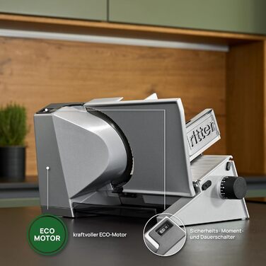 Електричний нарізувач їжі з ЕКО мотором, виробництво Німеччина, 3 black