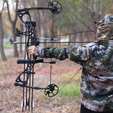 Набір складеного лука CENWTY для дорослих – регульований 0–70 lb, довжина натягу 18–30 дюймів, мисливський лук з повним комплектом аксесуарів