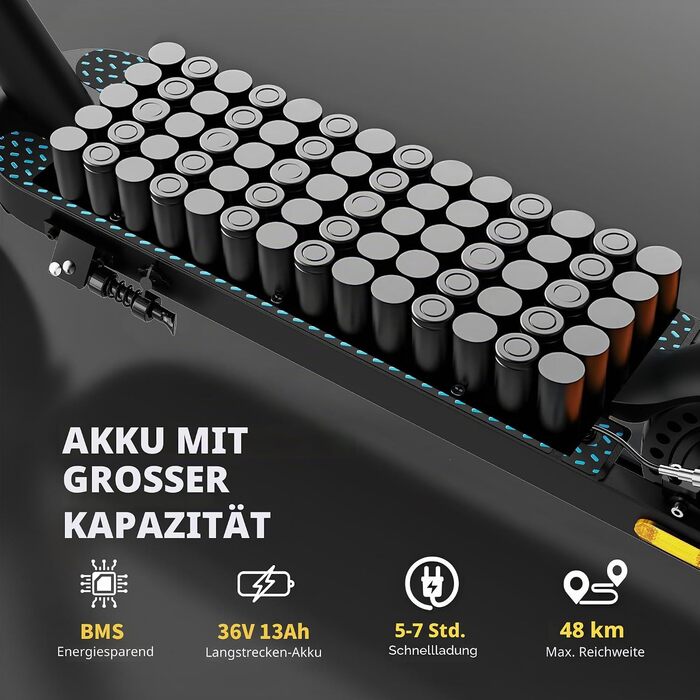 Електросамокат QNQ для дорослих, 8.5 колеса, запас ходу 20-35 км, акумулятор 10.4Ah, складаний, керування через додаток, подвійне гальмування та амортизація, макс. навантаження 120 кг, 1000 Вт