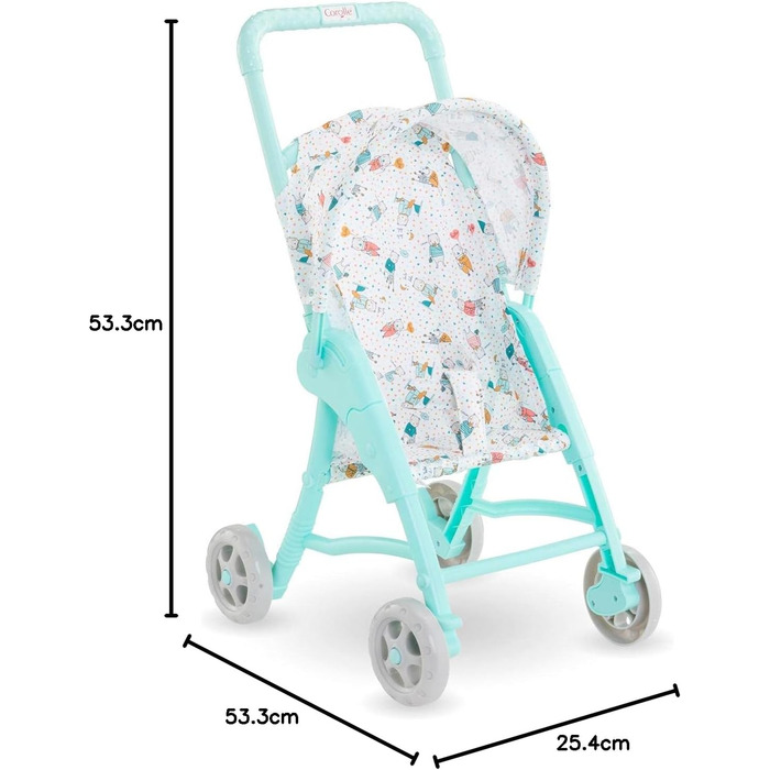 Коляска для ляльок Mon Premier Poupon 30 см, синя, коляска для всіх ляльок 30 см, лялькова мама, аксесуари для ляльок, коляска, пі