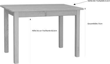 Стіл з масиву сосни під дуб класичний дизайн кольору дуба, 100 x 60 см