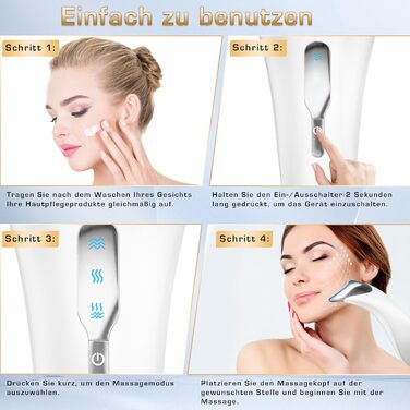 Масажер для обличчя Масажер для обличчя пристрій EMS проти зморшок для обличчя пристрій для масажу підтяжки з 3 режимами світла - 45 інструмент краси світлодіодний масажер для підтяжки шкіри масажер для жінок чоловіків білий