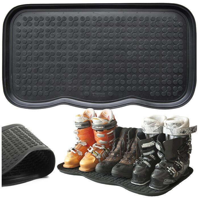 Ароматизований піддон для взуття 40 x 72 см Килимок для взуття Поличка для взуття Підставка для взуття Піддон для взуття, під дощ, осінь, зима Термопластик Протиковзкий Піддон для взуття Гнучкий 40 x 72 см Чорний