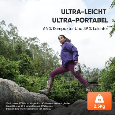 Портативна електростанція Jackery Explorer 300D, акумулятор LFP 288 Втгод, живлення постійного струму 300 Вт, 2 порти USB-C до 140 Вт, легкий та компактний сонячний генератор для кемпінгу, подорожей та автофургонів E300D