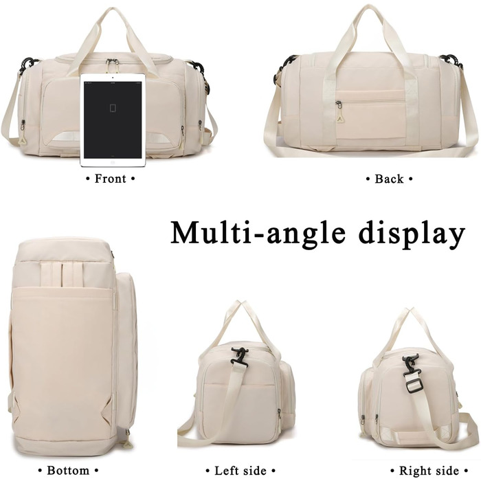 Спортивна сумка для жінок та чоловіків, дорожня сумка, спортивна сумка SUNYBLIS 40 л з відділенням для взуття, відділенням для вологи, водонепроникний спортивний рюкзак, тренувальна сумка з рюкзаком, сумка для вихідних, ручна поклажа, дорожня спортивна су