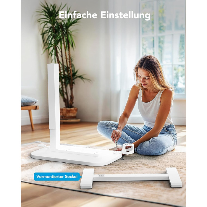 Журнальний столик HUANUO з колесами, регульований по висоті бічний столик зі стільницею 70 x 40 см, мобільний пневматичний невеликий столик для ноутбука з підставкою для чашок для домашнього офісу, білий 70 x 40 см