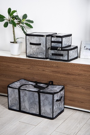 Кошик Idea Home DB-28 Anthracite Flowers 60x30x30 см  (7058560)