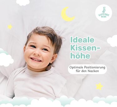 Бавовняна дитяча подушка Oeko-Tex біла - Ідеальна подушка для дітей від 1 до 3 років - 33x45 см М'яка, гіпоалергенна подушка, легк