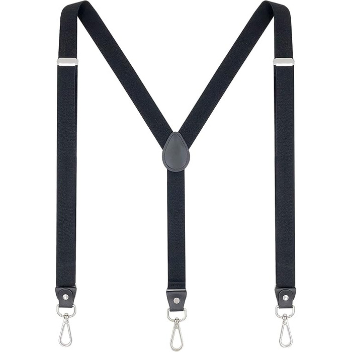 Підтяжки Ausukler Extra Strong 2,5 см з карабін-гачками чорний