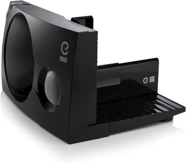 Харчовий слайсер ЧОРНИЙ Зроблено в EU I Компактний електричний слайсер, Хліборізка Ø 170 мм лезо з нержавіючої сталі 2в1 Регульований 0-17 мм, без бісфенолу А 100 Вт (142420002) Чорний RS42, 42