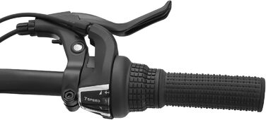 Дюймовий гірський велосипед з 21-швидкісною коробкою передач, підходить для хлопчиків та дівчаток, передні та задні дискові гальма, регульоване сидіння для гірських пригод та їзди містом, чорний, 26-