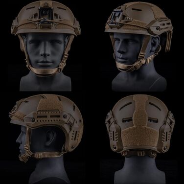 Тактичний шолом MK M.ETK F1UX у стилі комфортної внутрішньої підкладки для спорту на свіжому повітрі, полювання, стрільби, страйкболу, чорного кольору