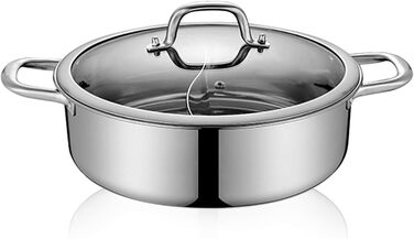 З нержавіючої сталі з роздільником Окремий гарячий горщик з роздільником для домашнього ресторану 28см