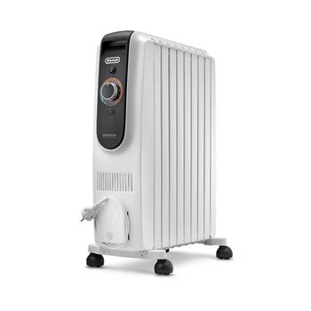 Масляний обігрівач для приміщень об&39ємом до 60 м, електричний обігрівач із запобіжним термостатом, 8 ребер, індивідуальне опалення 12 температурних налаштувань, портативний, 2000 Вт, білий (TRD50820) для приміщень об&39ємом до 60 м, 39Longhi Dragon Easy
