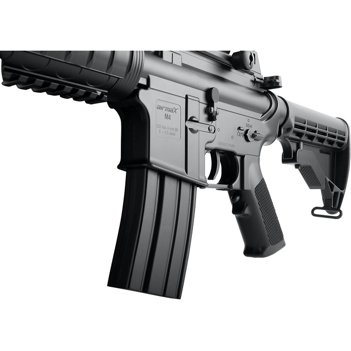 Страйкбольна гвинтівка airmaX M4 Sport Series AEG – кал. 6 мм, <0.5 Дж, повний комплект з Red Dot, акумулятором, цівкою та подовжувачем ствола