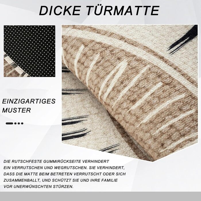 Напівкруглий килимок для дверей, нековзний килимок для приміщень, абсорбуючий, товстий, що прається, для входу, кухні - C - 50 x 80 см (півколо)