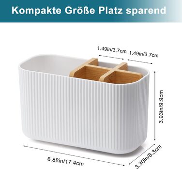 Тримач для зубної щітки для органайзера у ванній кімнаті, тримач для електричної зубної щітки та зубної пасти, органайзер для зубної щітки для сімї, для дітей (білий)