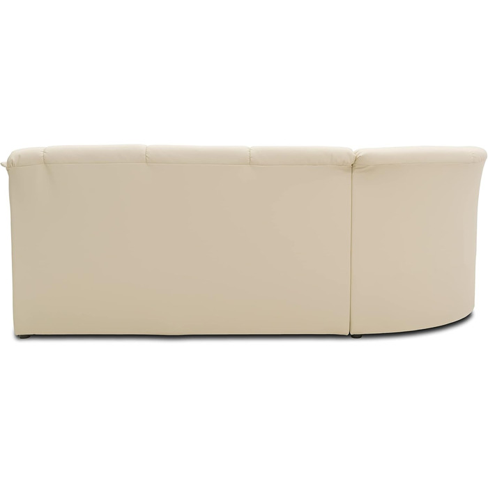 Кутовий диван DOMO. колекція Berlin, позачасовий шкіряний кутовий диван з високоякісною пружинною оббивкою, L-подібний диван зі штучної шкіри, 3-місний з правого боку, диван 205 x 250 x 89 см, бежевий (кремовий) Бежевий 3-місний з правого боку