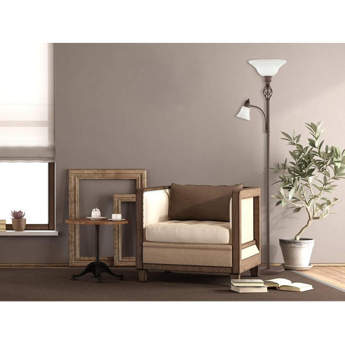 Підлоговий світильник Trio Rustica 4602021-24, LED, метал (колір іржі), з підсвіткою для читання, білий, без лампи ( E27)