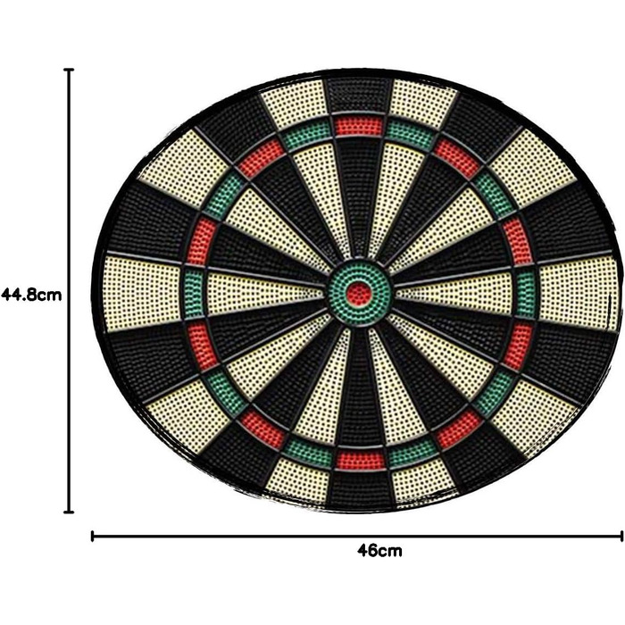 Електронна мішень для дартсу Carromco Panthera-301 Мяка мішень для дартсу з 4 лунками для 18 гравців, 32 гри та 500 варіацій, включаючи мякі дротики, червоно-зелено-бежево-чорна, 46x44,8x3,8 см