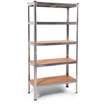 Металевий стелаж Ondis24 Thomas, полиця для зберігання 90x40x180 (В) см, полиця для підвалу, вантажопідйомність до 875 кг, сріблястий, з 5 полицями, вантажопідйомність кожна 175 кг, регульована висота, функціональний надміцний стелаж