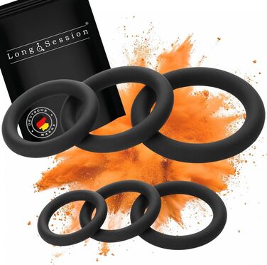 Набір кілець для пеніса Long.Session із силікону - ПОКРАЩЕНА ВЕРСІЯ 2.0 - Як кільця для пеніса та яєчок для чоловіків - Кільця для члена для міцнішої та тривалої ерекції - Кільце для пеніса та кільця для яєчок