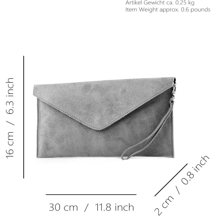 Жіноча замшева шкіряна сумка-клатч через плече T106, вечірня сумка ручної роботи, Італійського кольору, рожево-бежевого кольору, 2 шт.