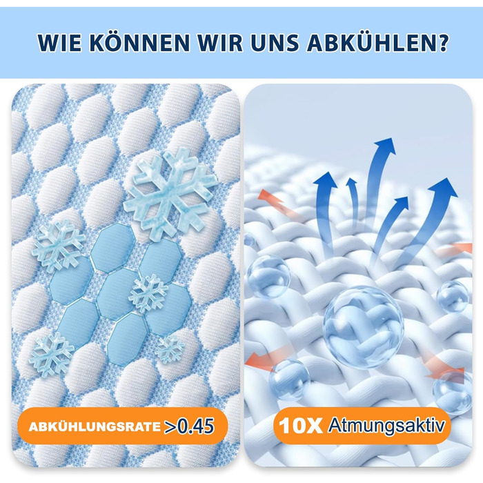 Подушка з піни з ефектом пам&39яті, охолоджувальна подушка, подушка для шиї, ергономічна подушка для сну на боці, спині та животі (синьо-білий, 40x80 см) 40x80 см синьо-білий