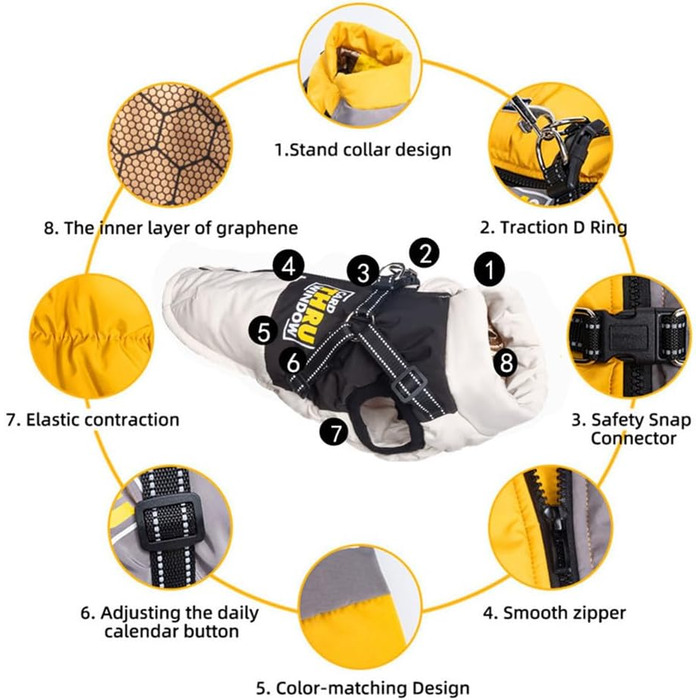 Зимова куртка для собак, костюм для домашніх тварин, водонепроникний та вітрозахисний, безрукавний жилет з бавовняною підкладкою та світловідбивачами на блискавці (чорний, L) Чорний L