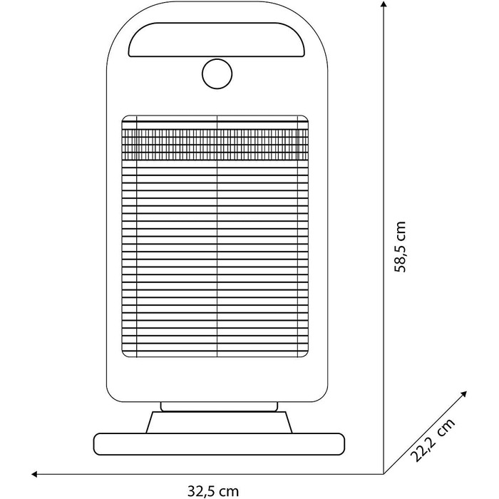 Галогенний радіаційний обігрівач Olimpia Splendid 99396 Solaria Evo S, 1200 Вт, 45 м, сірий галогенний сірий