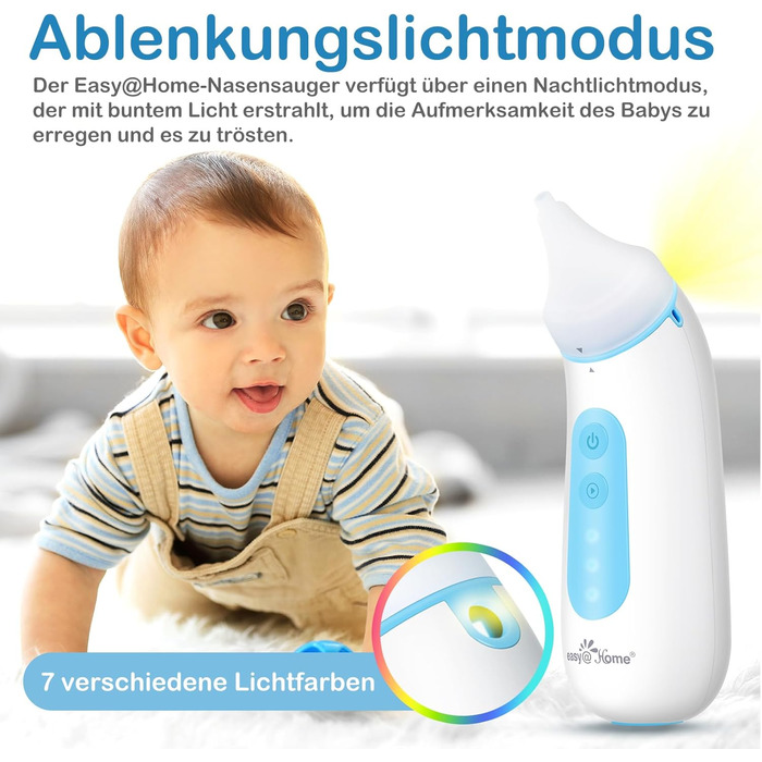 Дитячий електричний назальний аспіратор EasyHome акумуляторний дитячий пилосос, подарунок для новонароджених, малюків, аспіратор д