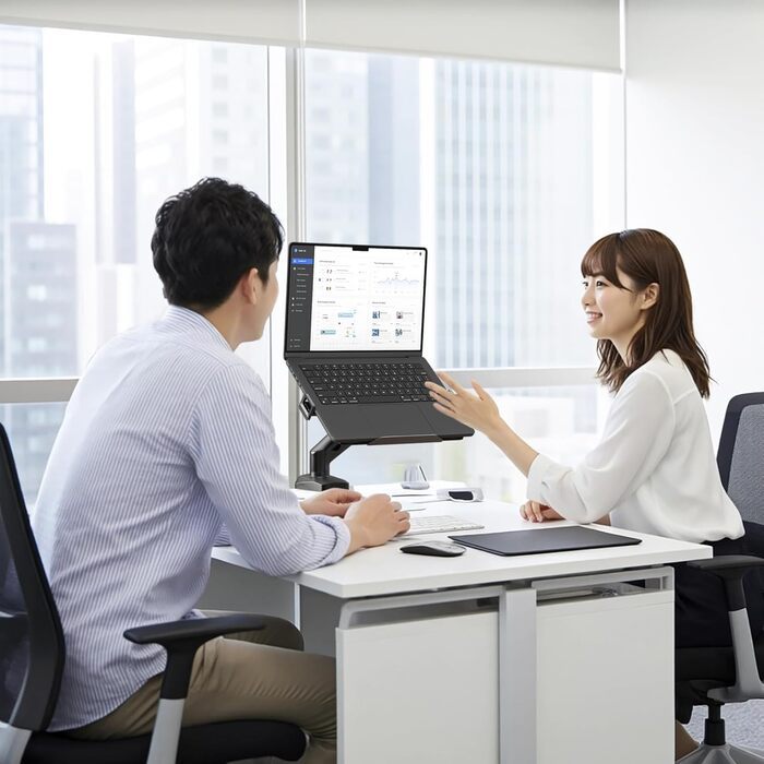 Універсальний тримач для ноутбука та монітора 2-в-1, для ноутбуків 11.6-17.3 та моніторів 17-32, навантаження до 9 кг, VESA 75/100 мм, кріплення на стіл (затискач та отвори)