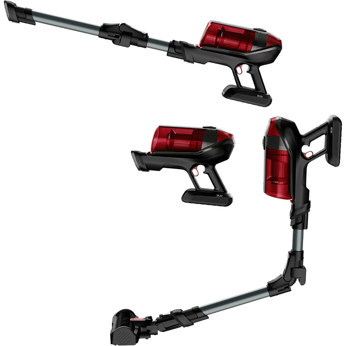 Акумуляторний пилосос з аксесуарами для шерсті домашніх тварин, гнучке з'єднання, до 150 Вт і 45 хв роботи від акумулятора, RH98A8