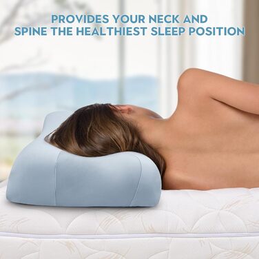 Подушка краси Royalisneeo для сну на спині, животі та на боці, подушка від болю в шиї та плечах, подушка з піни з ефектом пам&39яті для боротьби зі зморшками та старіння (стандартна)