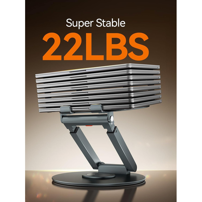 Стійка для ноутбука Anifrim 360 з регулюванням висоти та кута нахилу, розширювана, ергономічна підставка для ноутбука для стоячих столів, сумісна з MacBook та ноутбуками 10-17 дюймів, сірого кольору