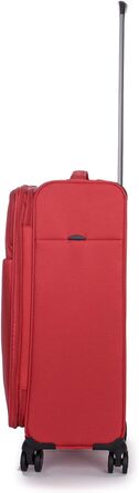 Валіза Stratic Light Soft Shell, на візках, ручна поклажа, замок TSA, 4 колеса, розширювана, червона