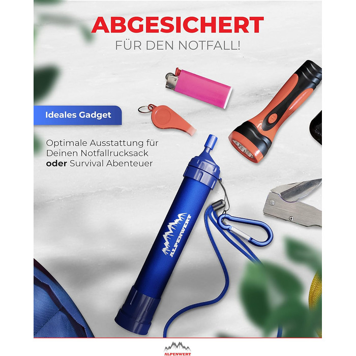 Зовнішній фільтр для води ALPENWERT - фільтр для питної води на 4000 літрів відфільтрованої води - очищення питної води, яка вбиває 99,99 усіх мікробів і бактерій