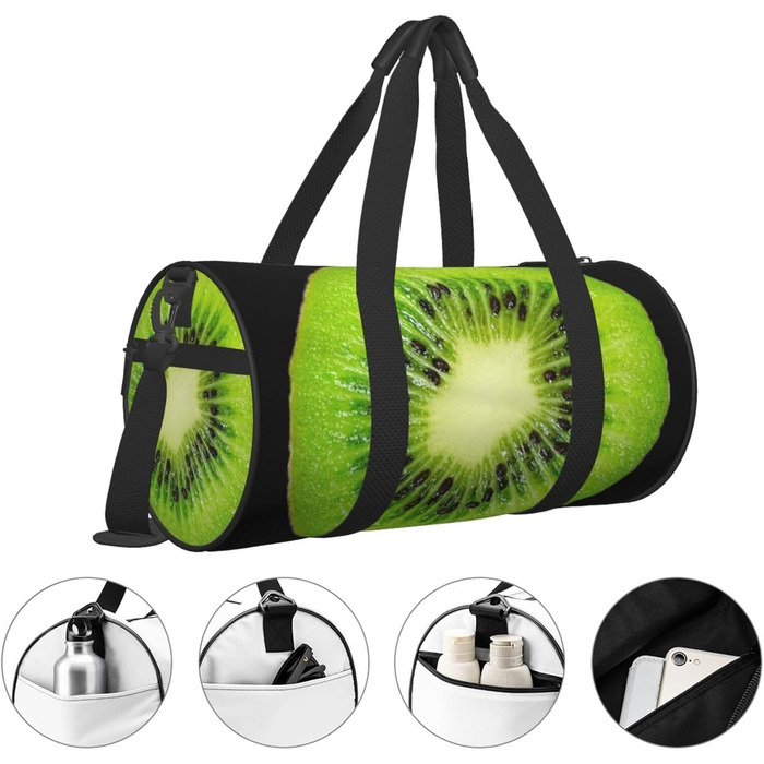 Спортивна сумка для подорожей Киві, чорна, універсальний розмір