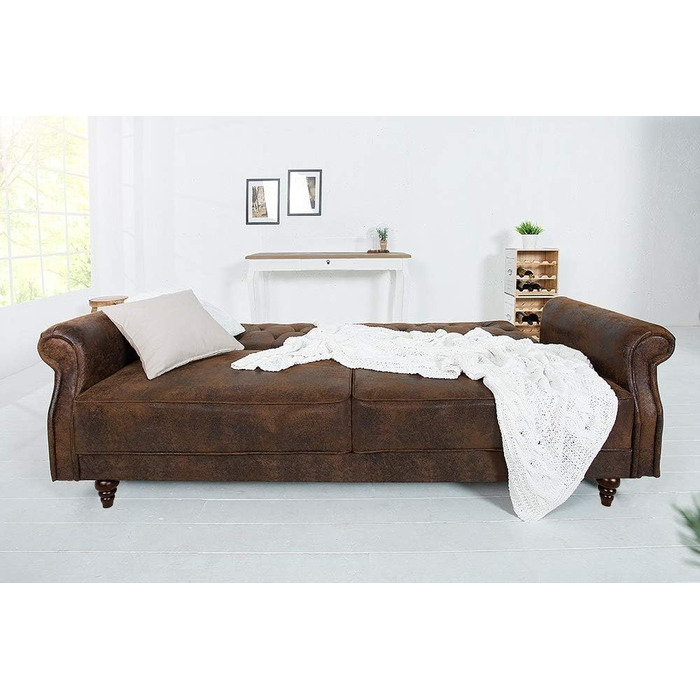 Диван Invicta INTERIOR Chesterfield Maison Belle AFFAIRE 220 см антично-коричневий з функцією сну розкладний диван-ліжко