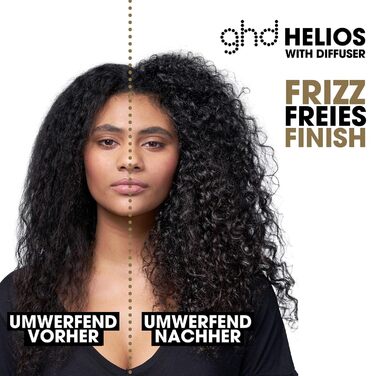 Фен ghd helios швидке сушіння, низький рівень шуму та легка вага, стайлінг Blowout, колір Negro